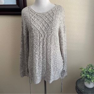 Knox Rose cable knit lace up side sweater